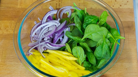 Prepare the vegetables Prepare the vegetables