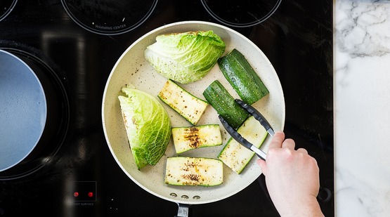 Sear the vegetables Sear the vegetables
