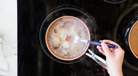 Cook the potatoes Cook the potatoes
