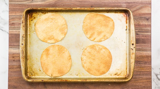 Crisp the tostadas Crisp the tostadas