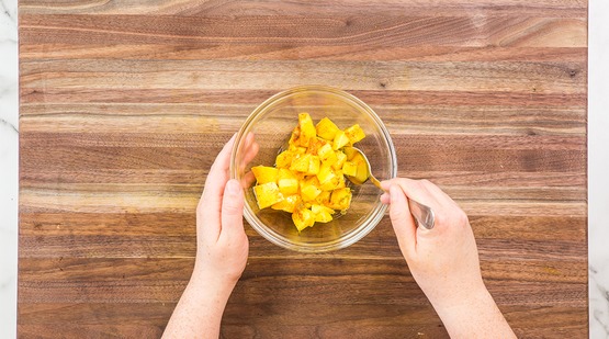 Make the mango salad Make the mango salad
