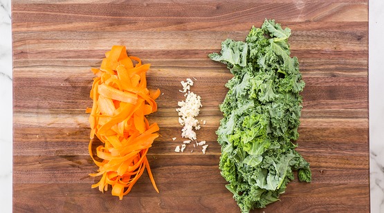 Prepare the vegetables Prepare the vegetables