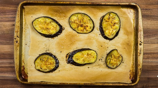 Roast the eggplant Roast the eggplant