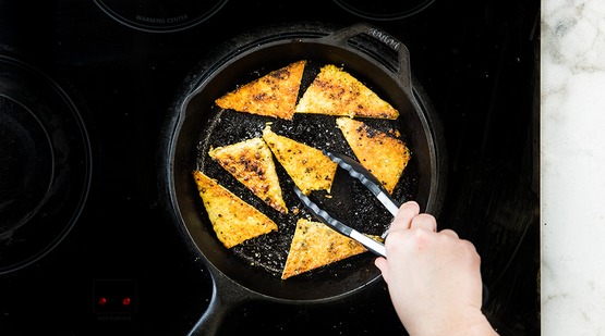 Sear the tempeh Sear the tempeh
