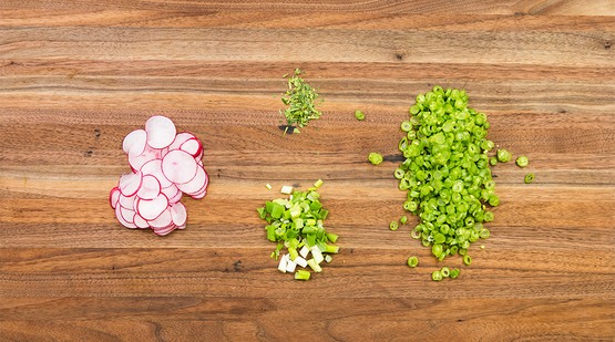 Prepare the vegetables Prepare the vegetables