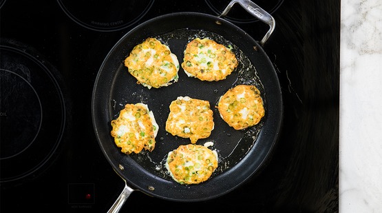 Cook the fritters Cook the fritters