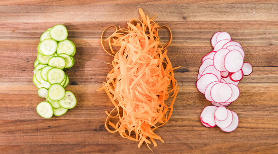 Prepare the vegetables Prepare the vegetables