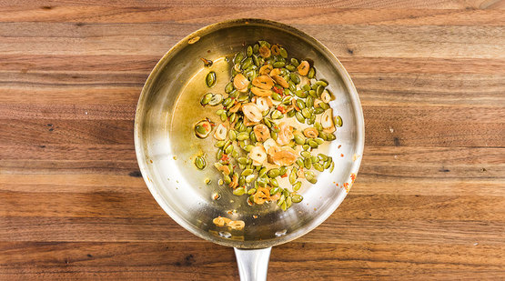 Toast the garlic Toast the garlic