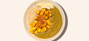 Tofu Palak Paneer quinoa, mango chutney
