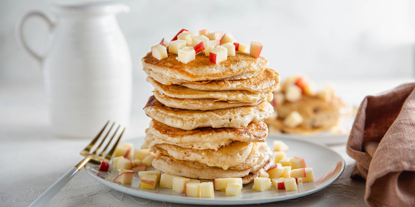 Autumn Pancakes with Apple & Sweet Cinnamon Butter