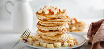 Autumn Pancakes with Apple & Sweet Cinnamon Butter