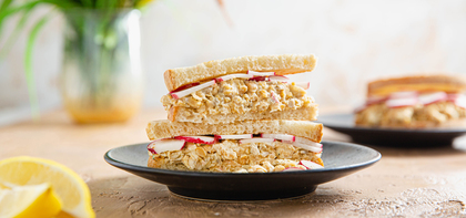 Sunflower Chickpea Sandwiches with Dijon Mustard & Radishes
