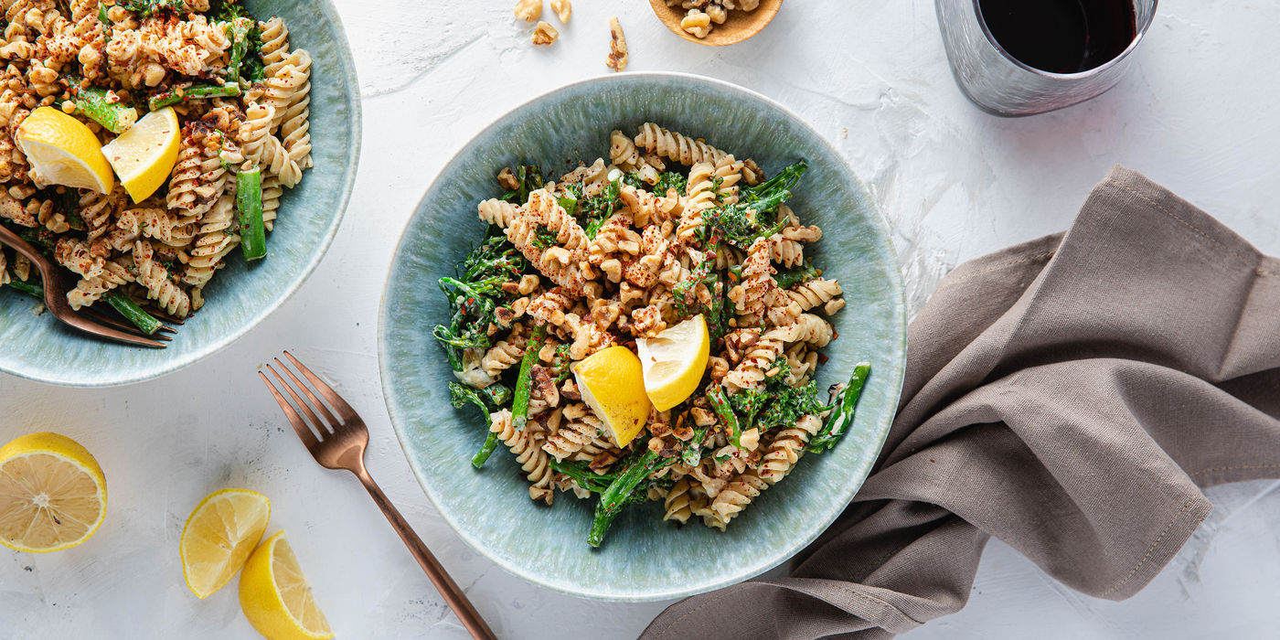 Chickpea Pasta with Broccolini & Garlic Herb Cashew Cream