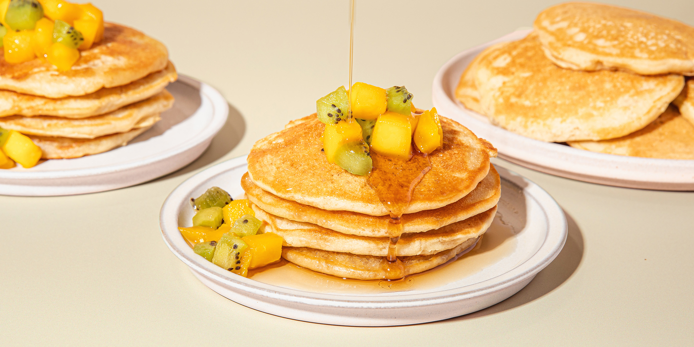 Tropical Coconut Pancakes with Mango & Kiwi