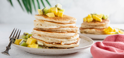 Tropical Coconut Pancakes with Mango & Kiwi