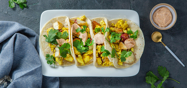 Breakfast Tacos with Crispy Potatoes & Chipotle Aioli