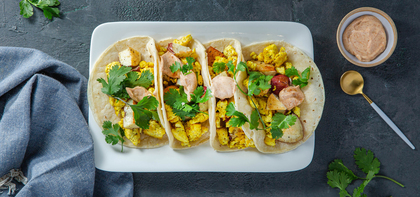 Breakfast Tacos with Crispy Potatoes & Chipotle Aioli