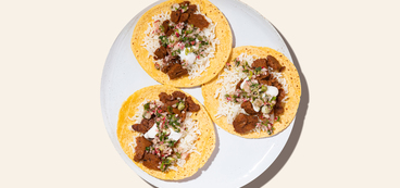 Seitan Asada Tacos lime rice, radish salsa