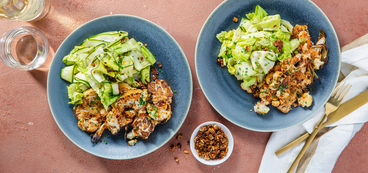 Loaded Cauliflower Steaks with Coconut Bacon & Chives