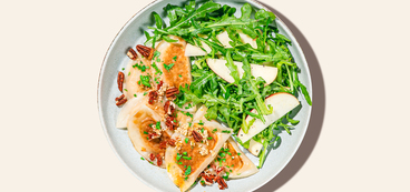 Butternut Dumplings toasted pecans, sesame butter, apple-arugula salad