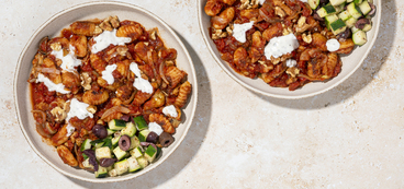 Mediterranean Tomato Gnocchi toasted walnuts, cucumber olive salad