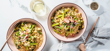 Green Curry Risotto with Asparagus & Spring Radish Salad