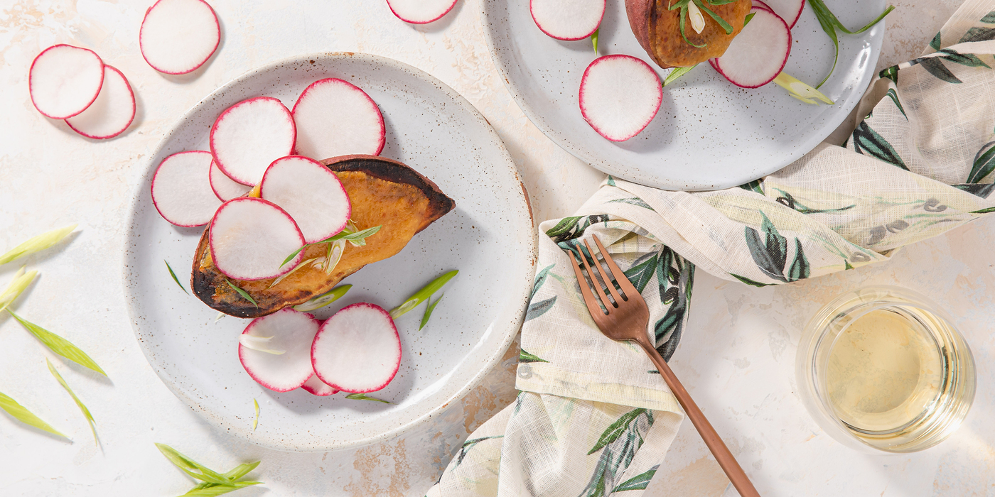 Kyoto Style Sweet Yams with Miso Glaze & Scallions