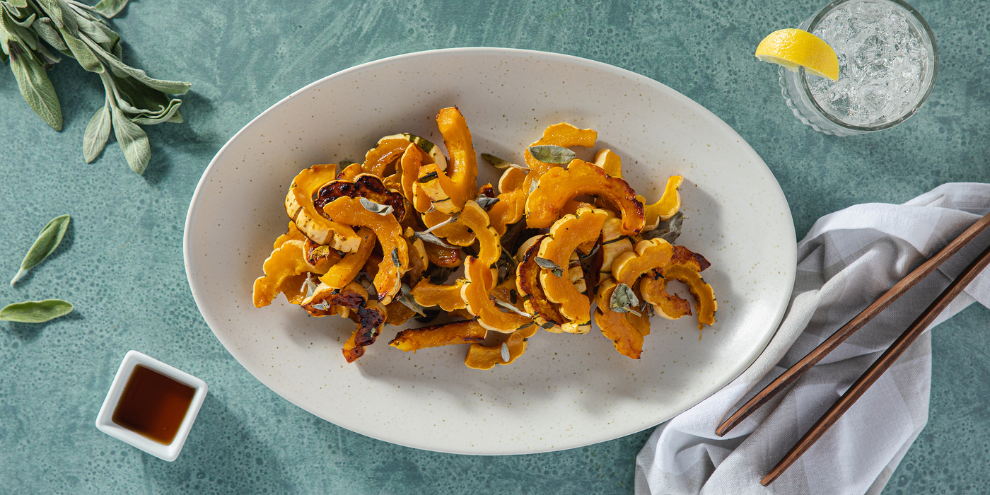 Maple Glazed Delicata Squash with Butter & Sage