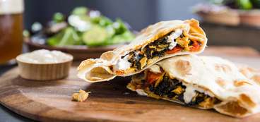 Buffalo Artichoke Calzone with "Bleu Cheese" and Spring Greens