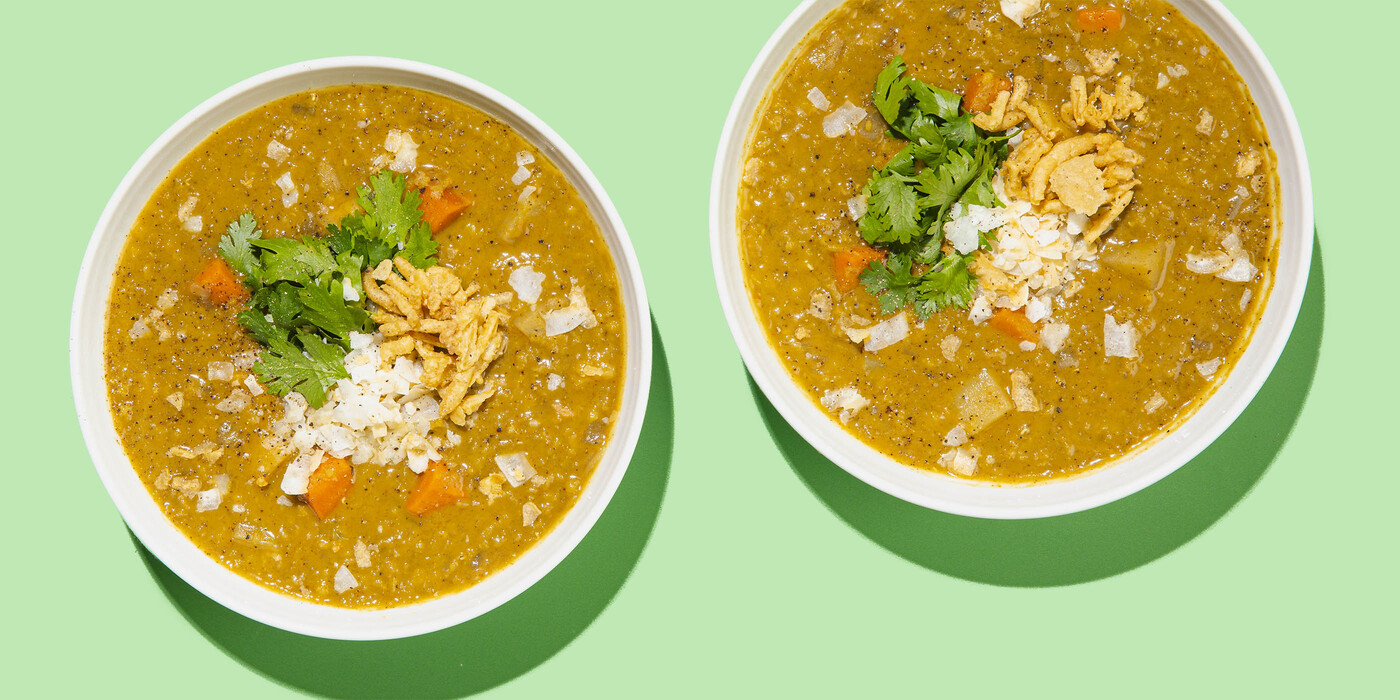 Mulligatawny Soup crispy onion relish