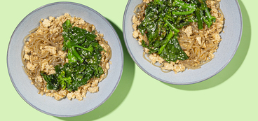 Spicy Szechuan-Style Glass Noodles tofu, garlicky green beans