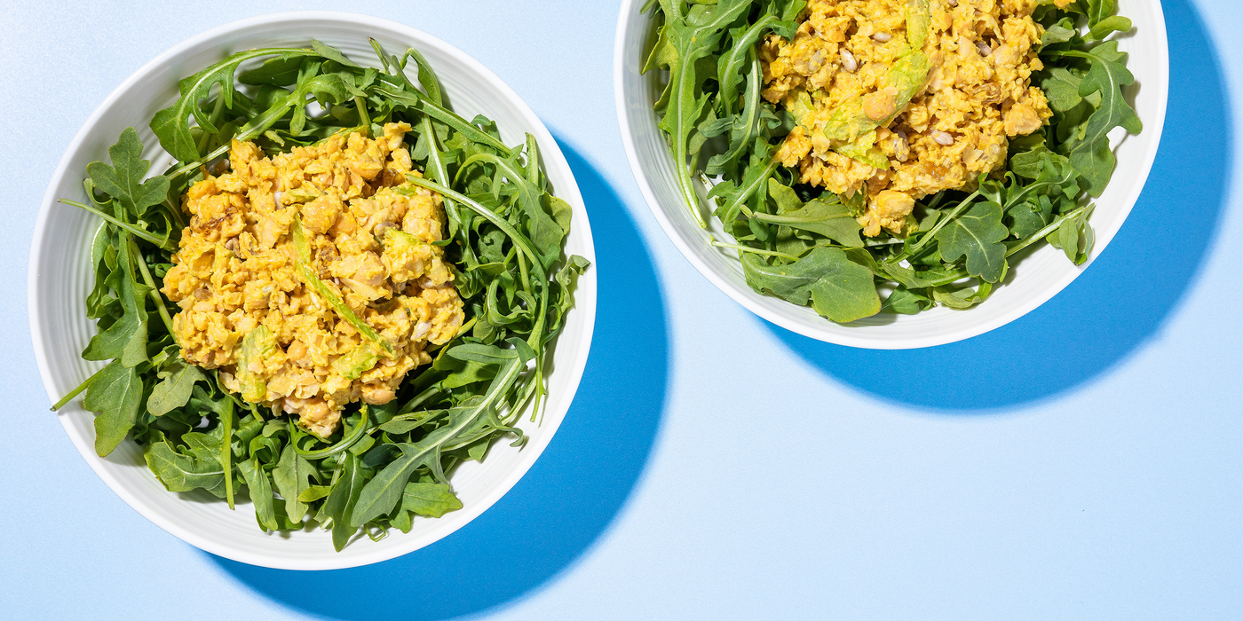 Curried Chickpea Salad & Arugula Bowls