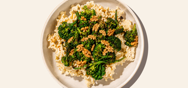 Broccolini Mafaldine Alfredo toasted garlic, walnuts