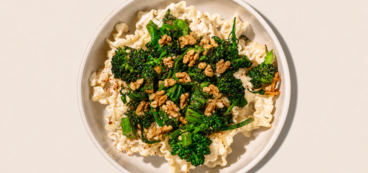 Broccolini Mafaldine Alfredo toasted garlic, walnuts