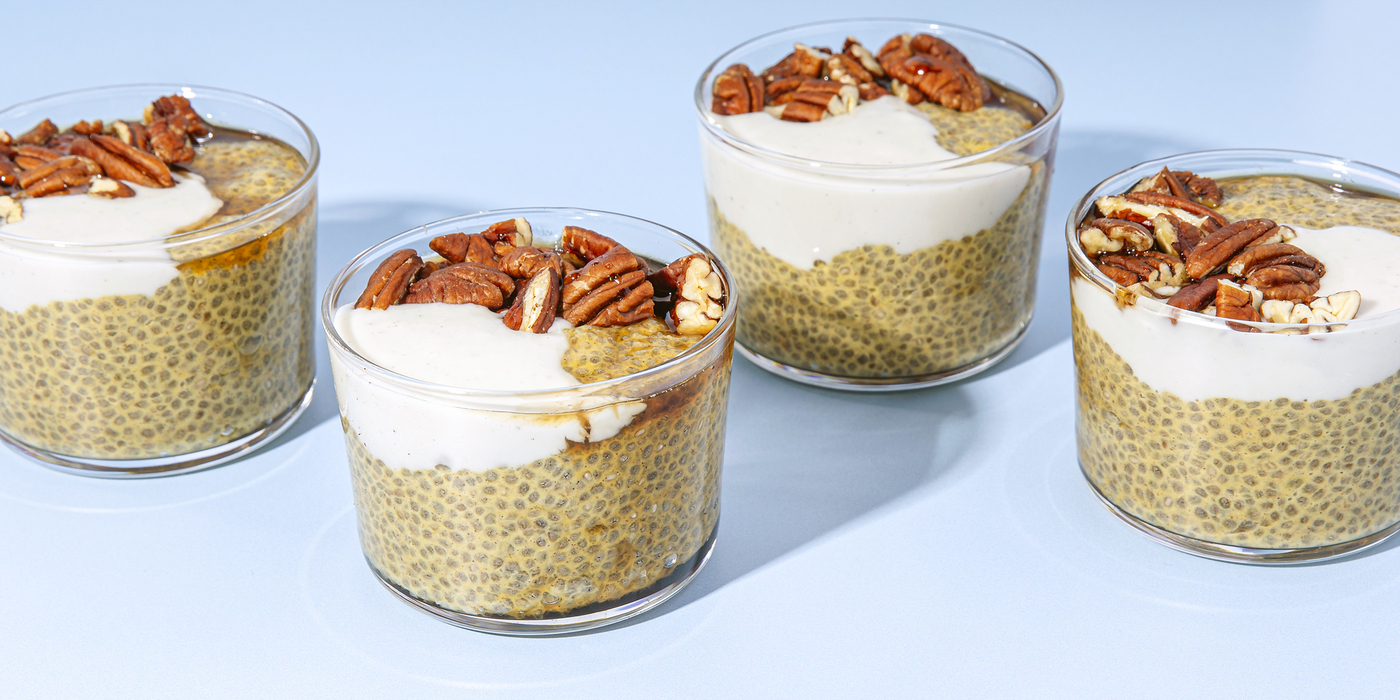 Pumpkin Pie Chia Parfait with Pecans & Maple