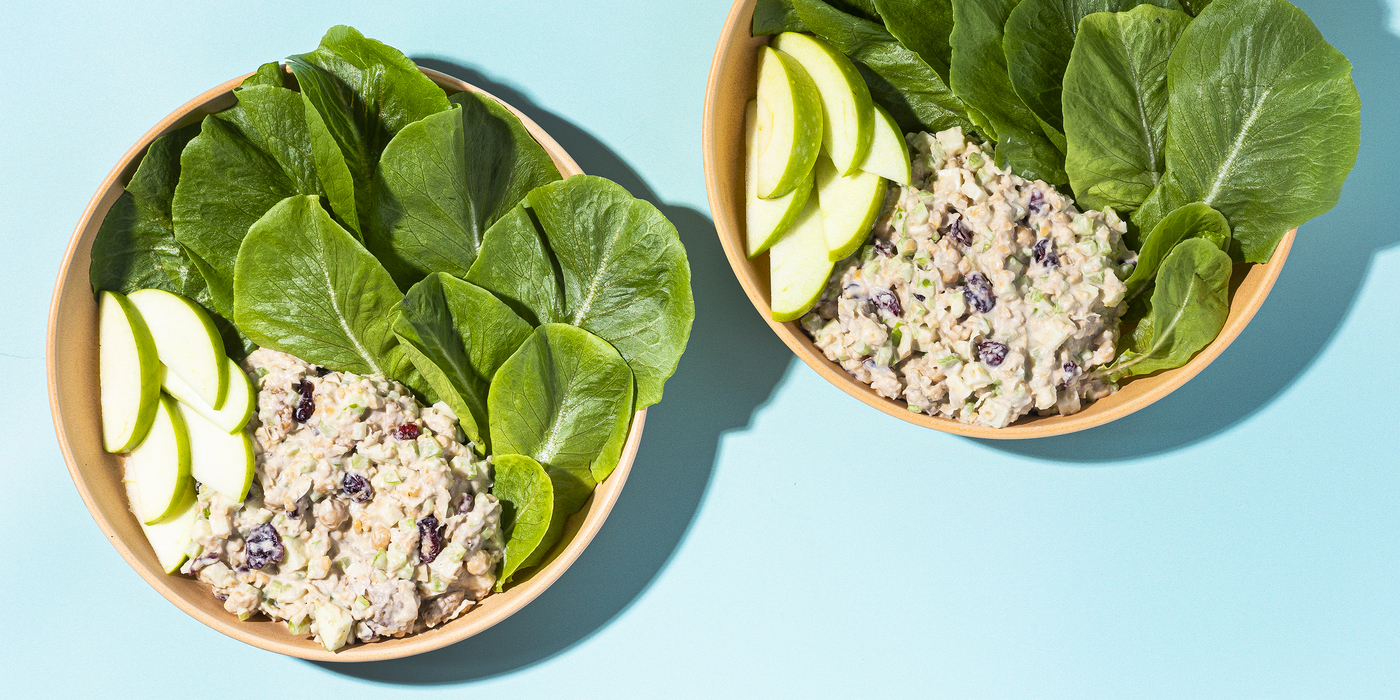 Waldorf Chickpea Salad Lettuce Cups