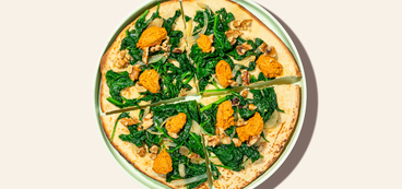 Spinach Flatbreads lemon cashew cheese, walnuts
