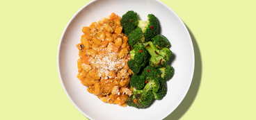 Pizza Beans tomato cream, garlicky broccoli