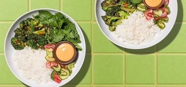 Broccoli Banh Mi Rice Bowls pickled veggies, jasmine rice