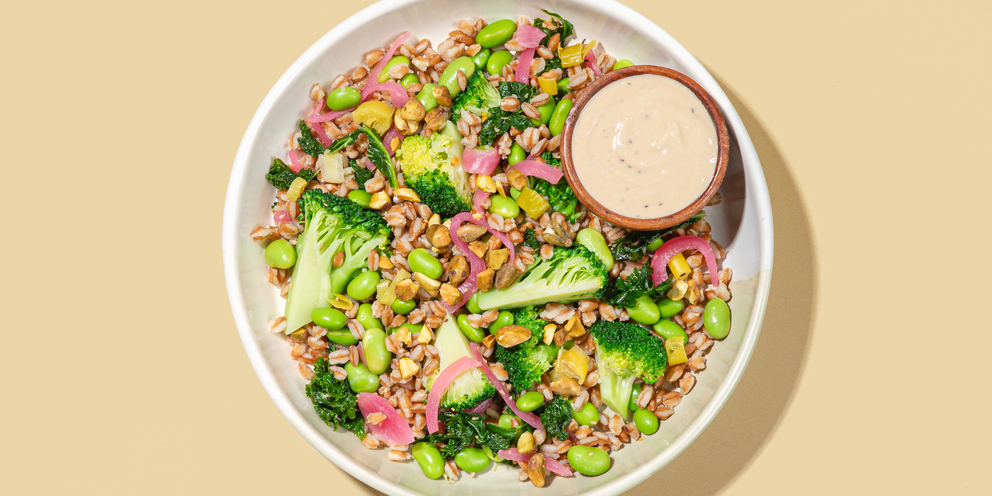 Tahini Caesar Broccoli Bowl PlantBased Recipes