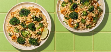 Peanut-Ramen Stir-Fry peanut sauce, broccoli, cilantro, peppers