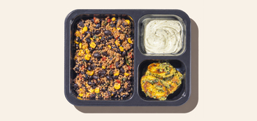 Plantain Burrito Bowl quinoa, mixed veggies, mojo verde