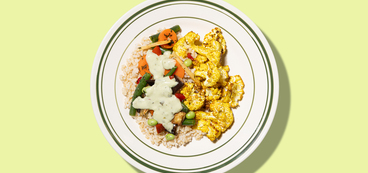 Thai Green Curry roasted eggplant, roasted cauliflower, green beans