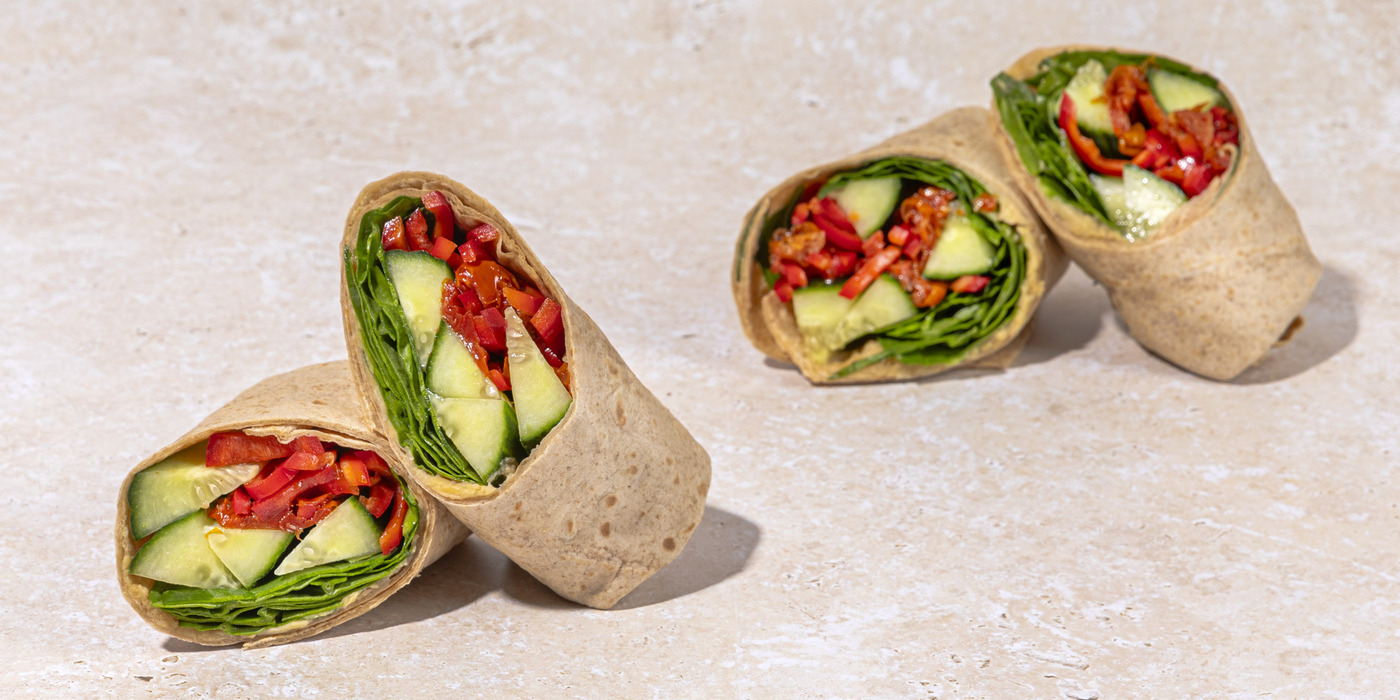 Summer Veggie Hummus Wraps