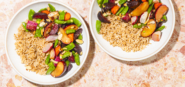 Plum Power Bowls with Roasted Summer Veggies