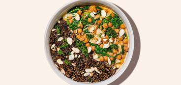 Lemon-Cream Chickpeas wild rice, herb oil