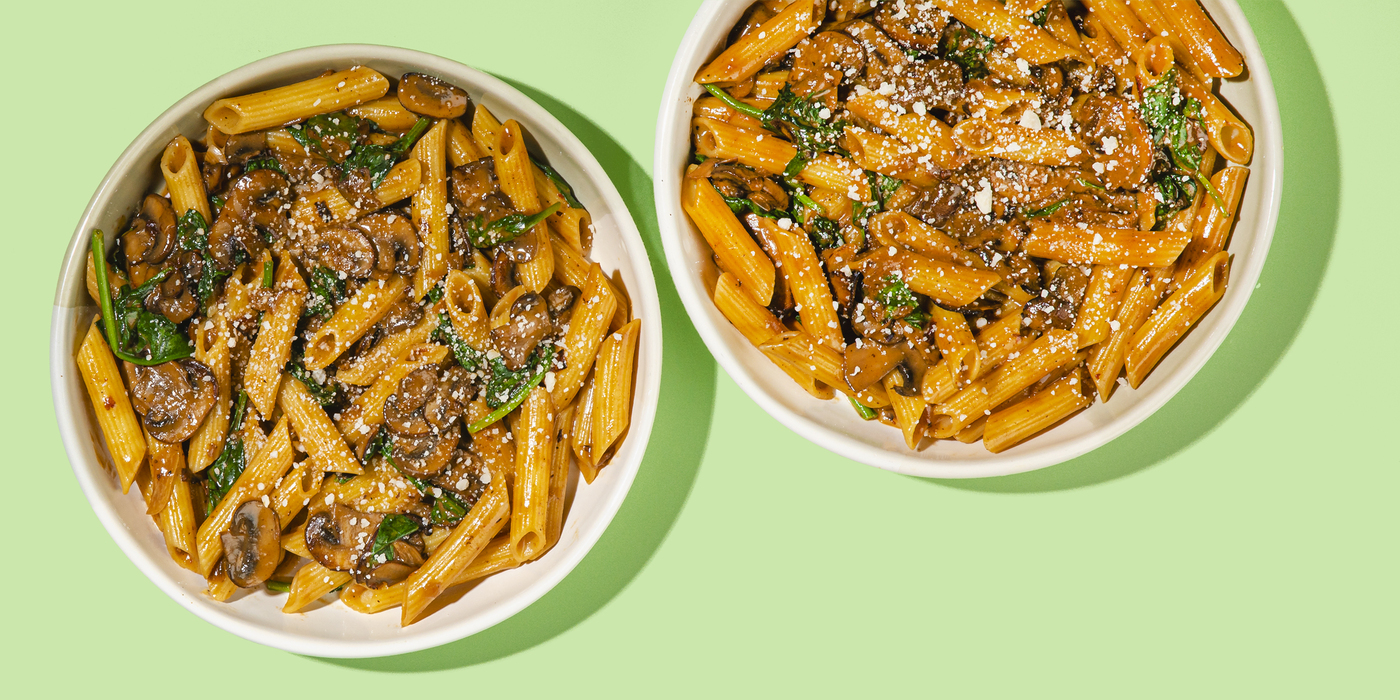 Chipotle Pasta garlicky mushrooms