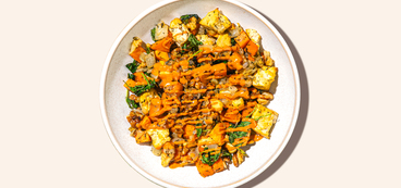 Sweet and Savory Tofu Hash paprika aioli, kale, sweet potatoes