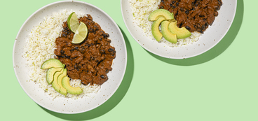 Chili con "Carne" Fable® shiitake protein, avocado, citrus rice