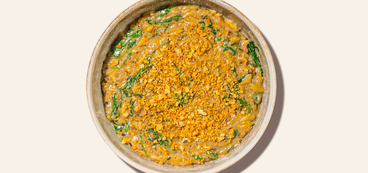 French Onion Orzotto garlic breadcrumbs